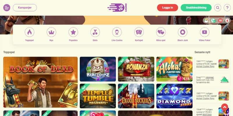 yoyo casino spelutbud slots